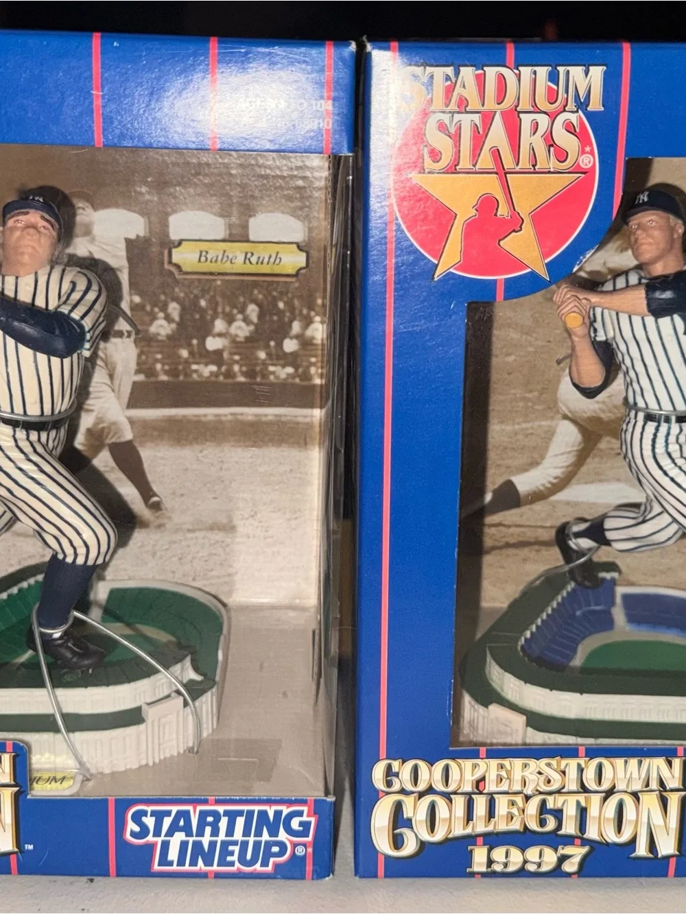 Stadium Stars Cooperstown Collection 1997 Baseball Figures  Ruth & Mantle